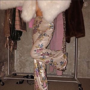 Forever 21 Floral Sequins Wide Leg Pants Sz Large